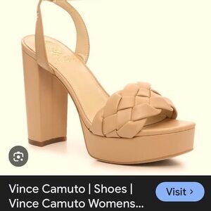 Vince Camuto Miranda tan Braided Platform Block Heels